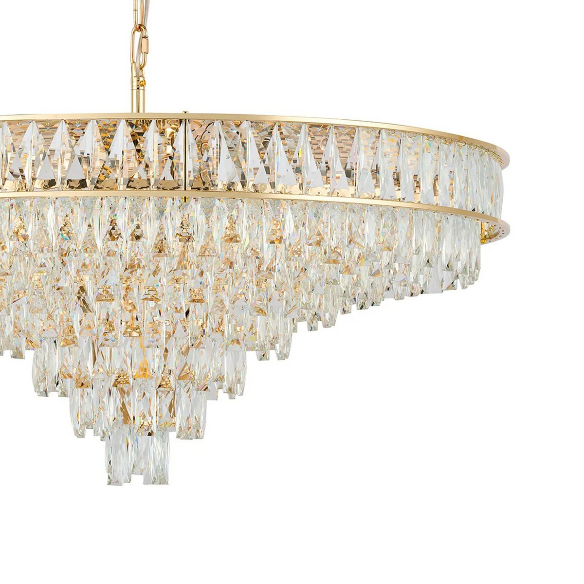 Vivienne 13 Light Pendant or Semi Flush in French Gold & Clear Crystal