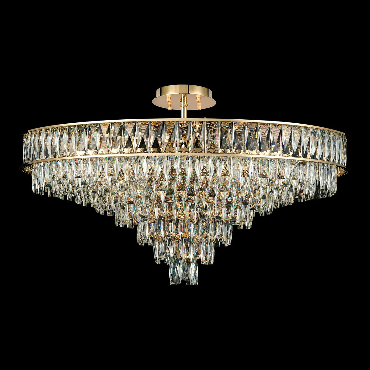 Vivienne 13 Light Pendant or Semi Flush in French Gold & Clear Crystal