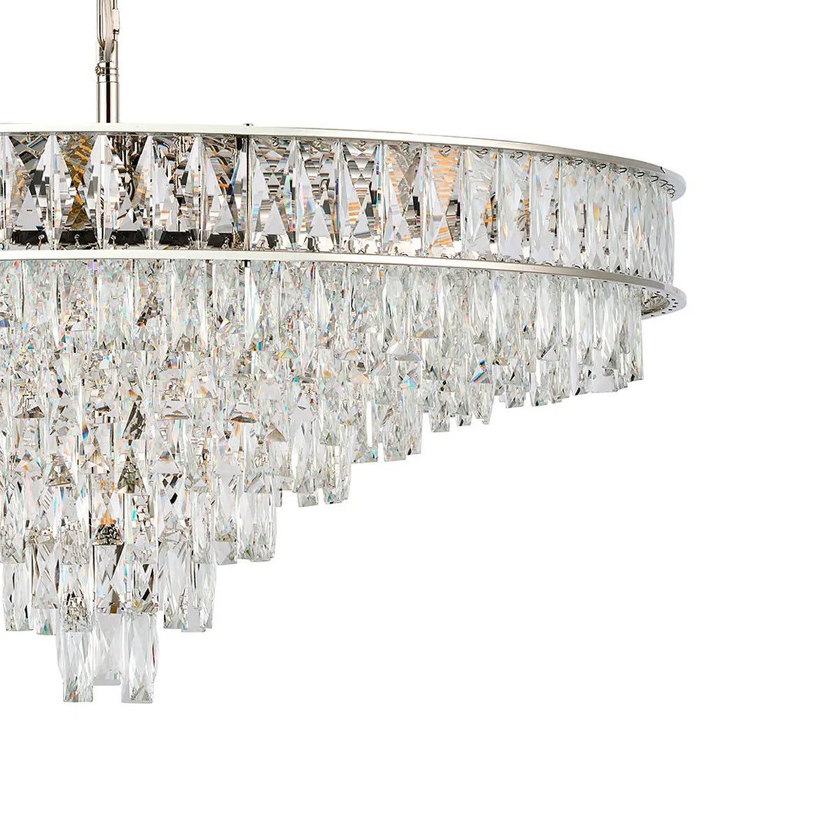 Vivienne 13 Light Pendant or Semi Flush in Polished Nickel & Clear Crystal