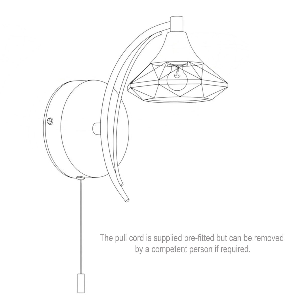 Luther Single Wall Light in Polished Chrome